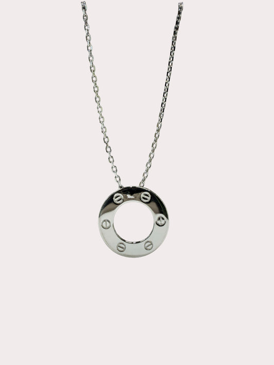 Sterling Silver Round Screw Pendant