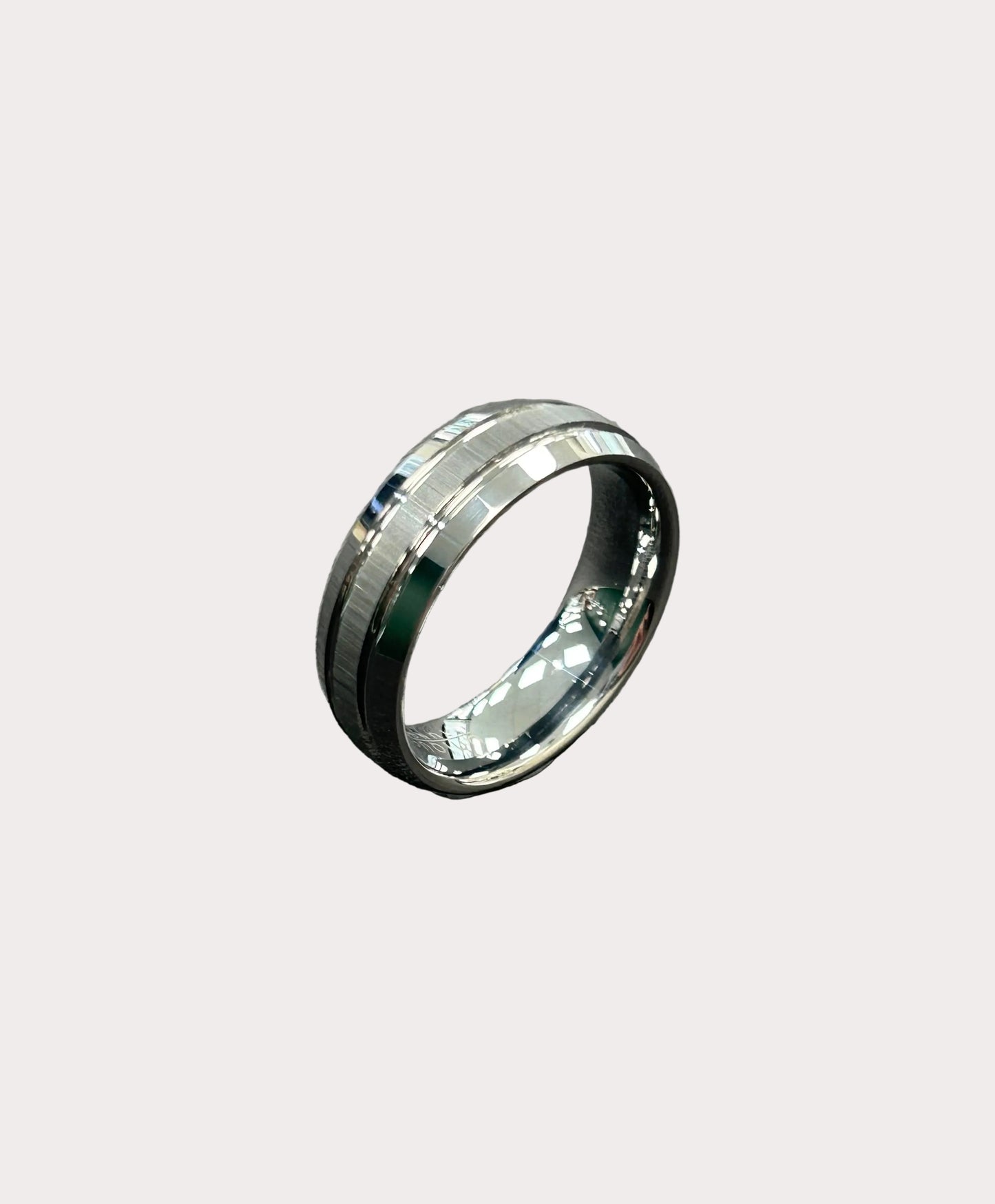 Tungsten Matt Inlay Ring