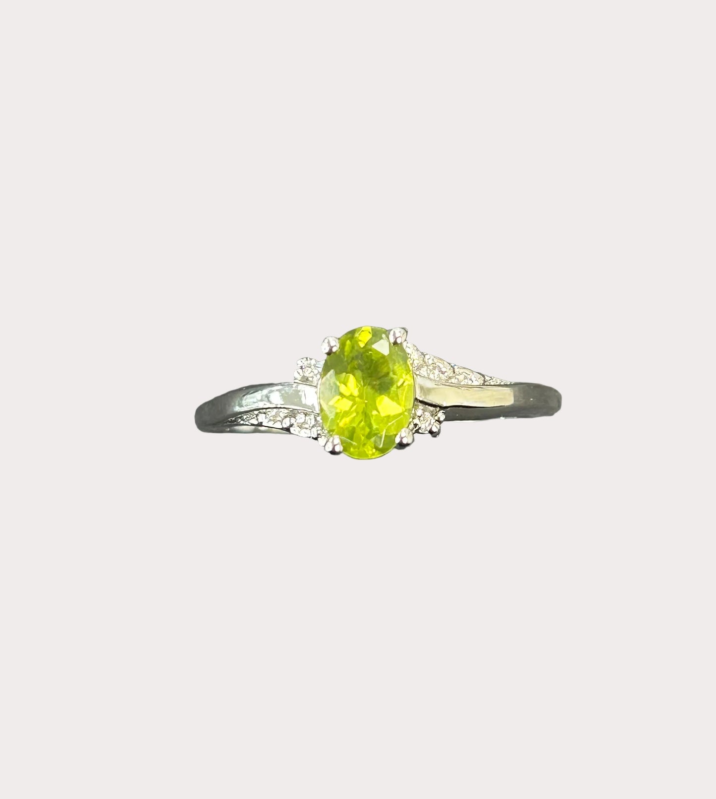 Sterling Silver Oval Gemstone Ring