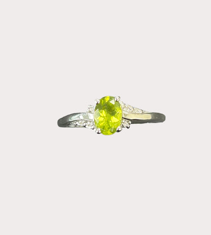 Sterling Silver Oval Gemstone Ring