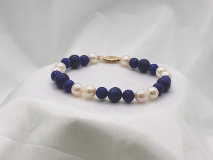 Lapis Lazuli And Pearl Bracelet