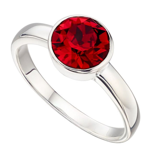 Sterling Silver July Crystal Ring