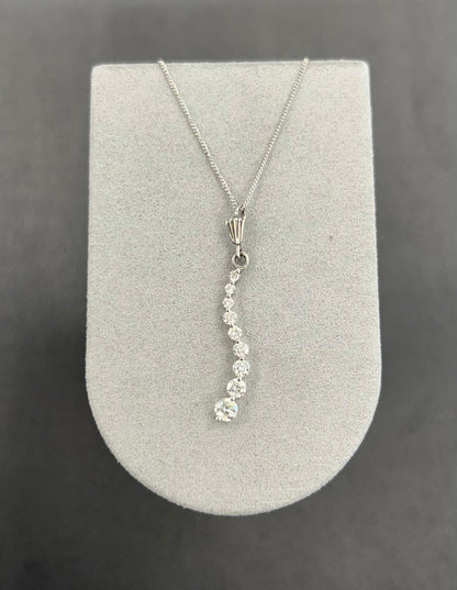 9ct White Gold Diamond Pendant