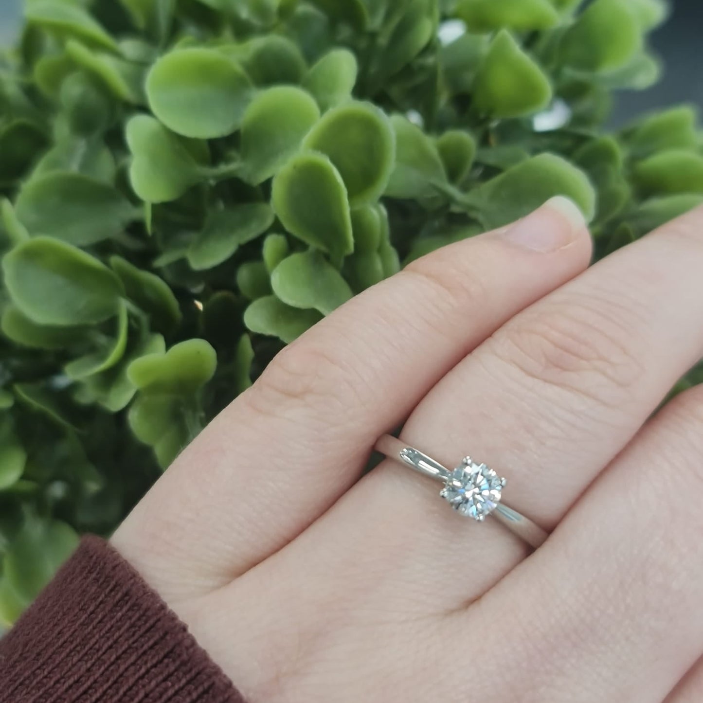 Platinum Diamond Solitaire GIA 0.50 H VS2