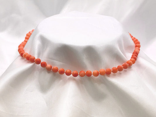 15" Coral Necklace With 14ct Gold Clasp