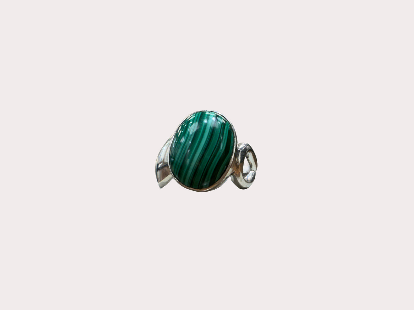 Sterling Silver Medium Malachite Ring