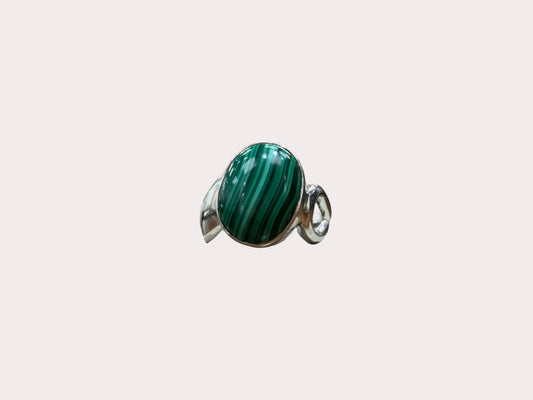 Sterling Silver Medium Malachite Ring