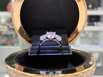 Platinum 3 Stone Round Brilliant Ring 3.55ct Total