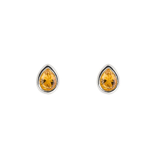 Sterling Silver November Citrine Earrings