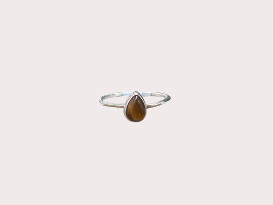 Sterling Silver Small Tigers Eye Ring