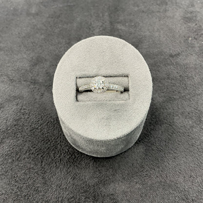 Platinum Diamond Halo Dia Set Shoulders GIA 0.23 F VS1