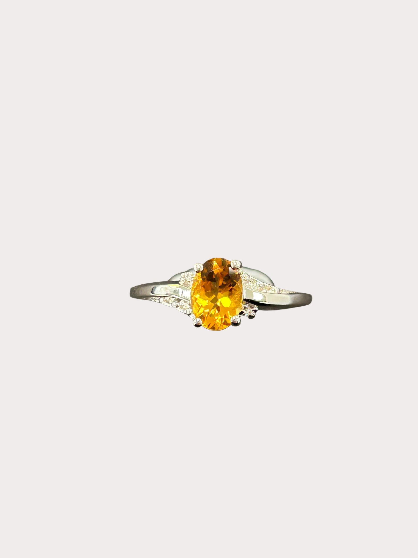 Sterling Silver Oval Gemstone Ring