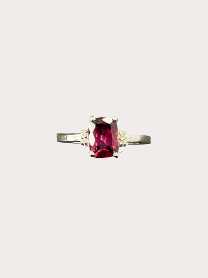 Sterling Silver Cushion Cut Gemstone Ring