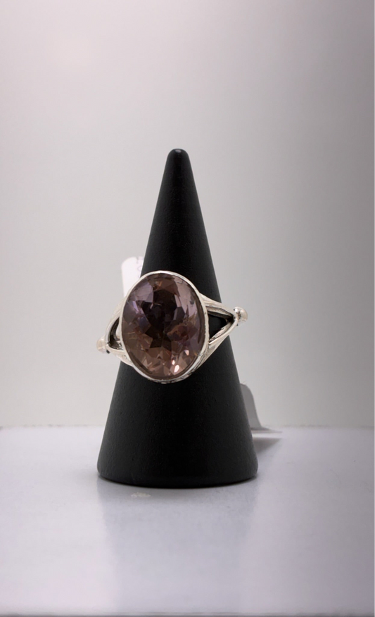 Sterling Silver Pink Amethyst Ring