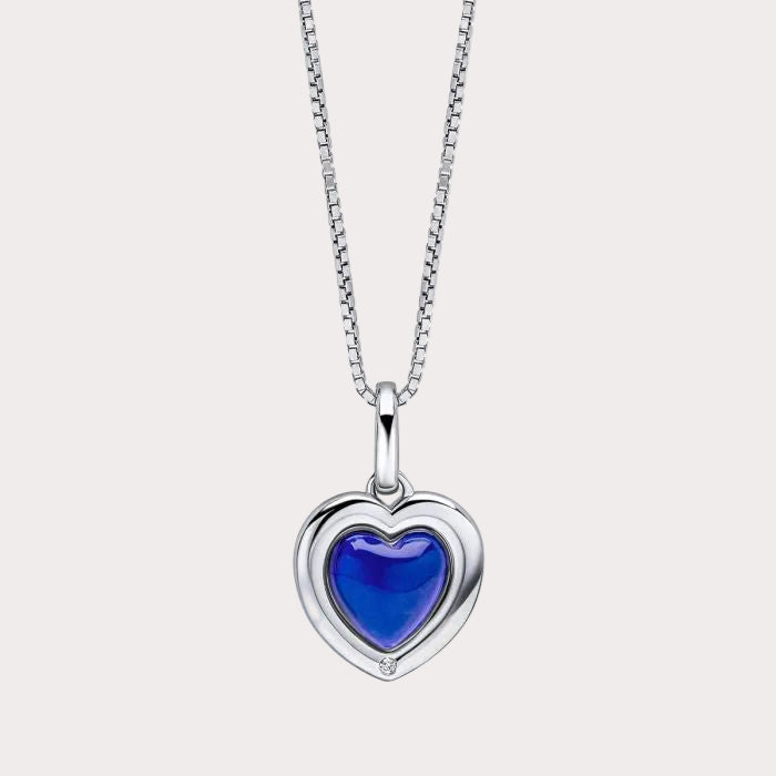 Sterling Silver Heart Shape Mood Stone Pendant