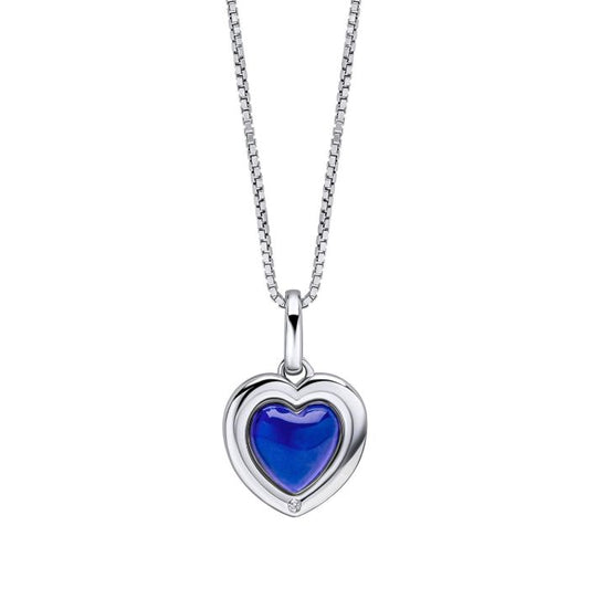 Sterling Silver Heart Shape Mood Stone Pendant