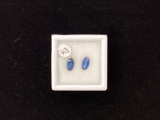 Pair of Oval Blue Sapphire B42