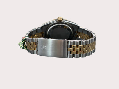 Pre-Owned Unisex Rolex Bimetal Perpetual Oyster Black Dial