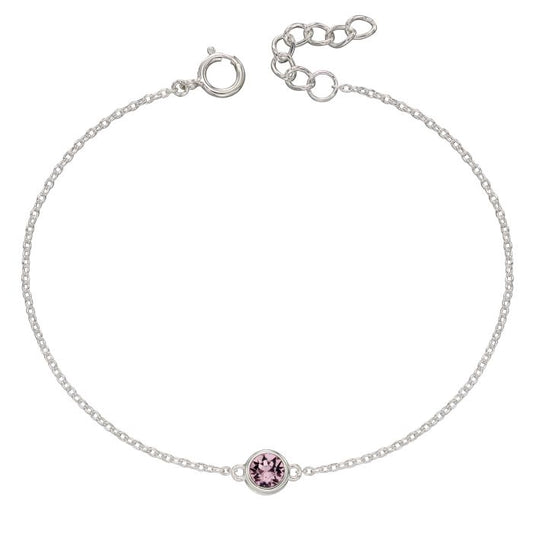 Sterling Silver June Crystal Bracelet