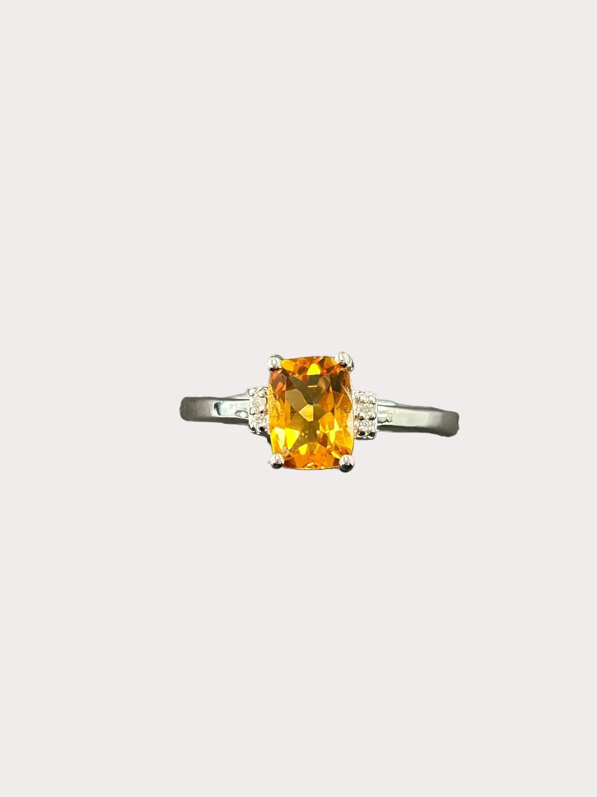 Sterling Silver Cushion Cut Gemstone Ring