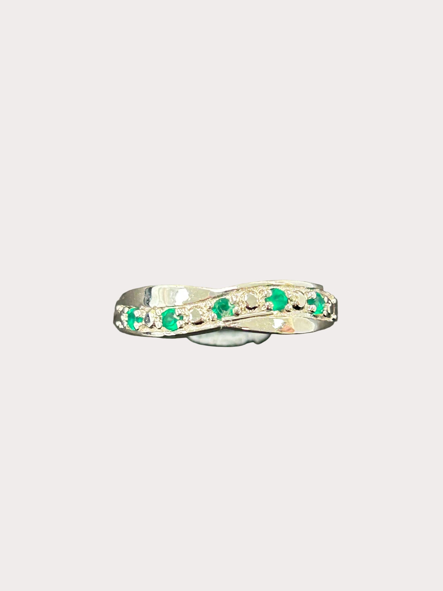 Sterling Silver Twist Style Gemstone Ring
