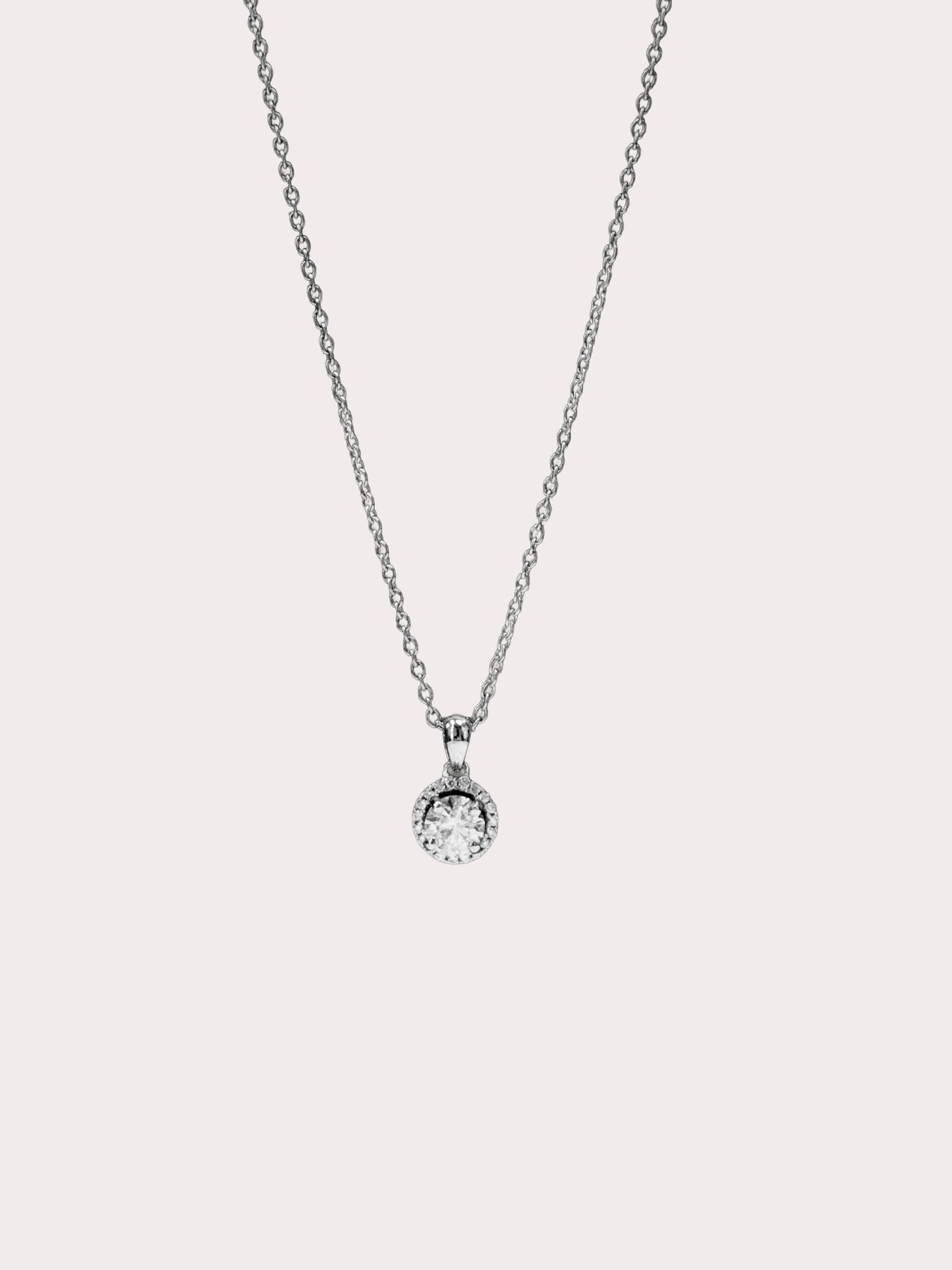 Platinum Diamond Halo Pendant