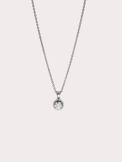Platinum Diamond Halo Pendant