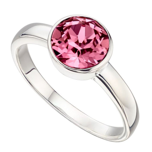 Sterling Silver October Crystal Ring