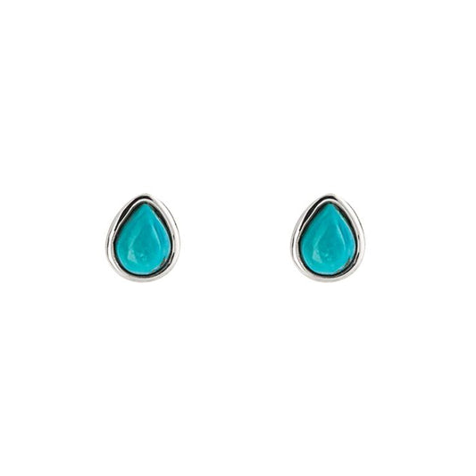 Sterling Silver December Blue Zircon Earrings