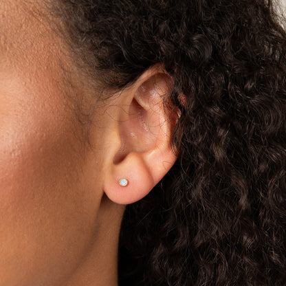 Laura Ashley Stippled White Stud Earrings