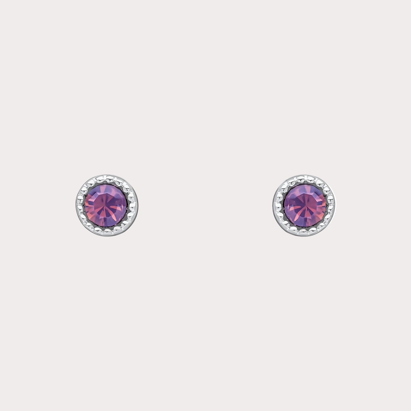 Laura Ashley Stippled Purple Stud Earrings