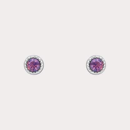 Laura Ashley Stippled Purple Stud Earrings
