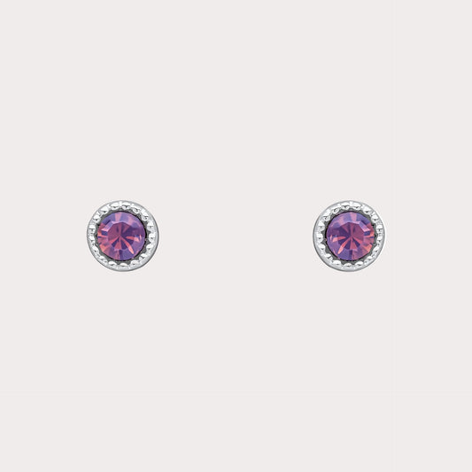 Laura Ashley Stippled Purple Stud Earrings