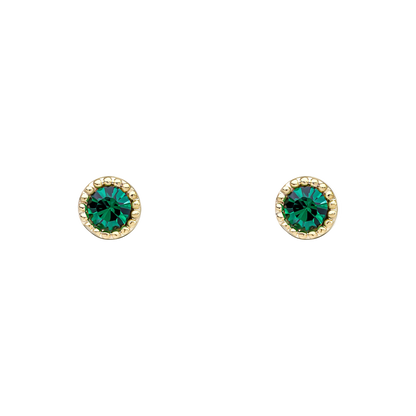 Laura Ashley Stippled Green Stud Earrings
