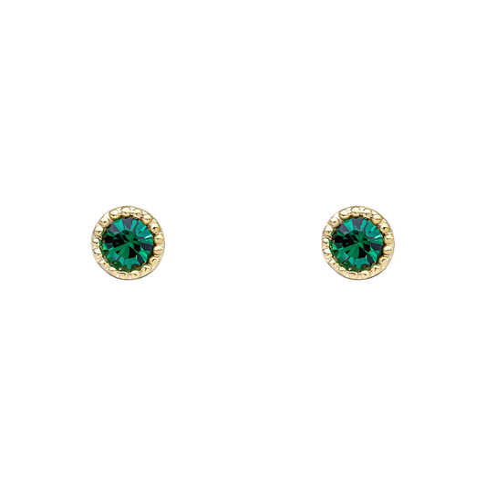 Laura Ashley Stippled Green Stud Earrings