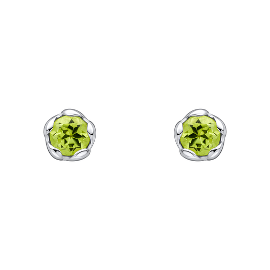 Laura Ashley Petal Peridot Set Semi-Precious Stud Earrings