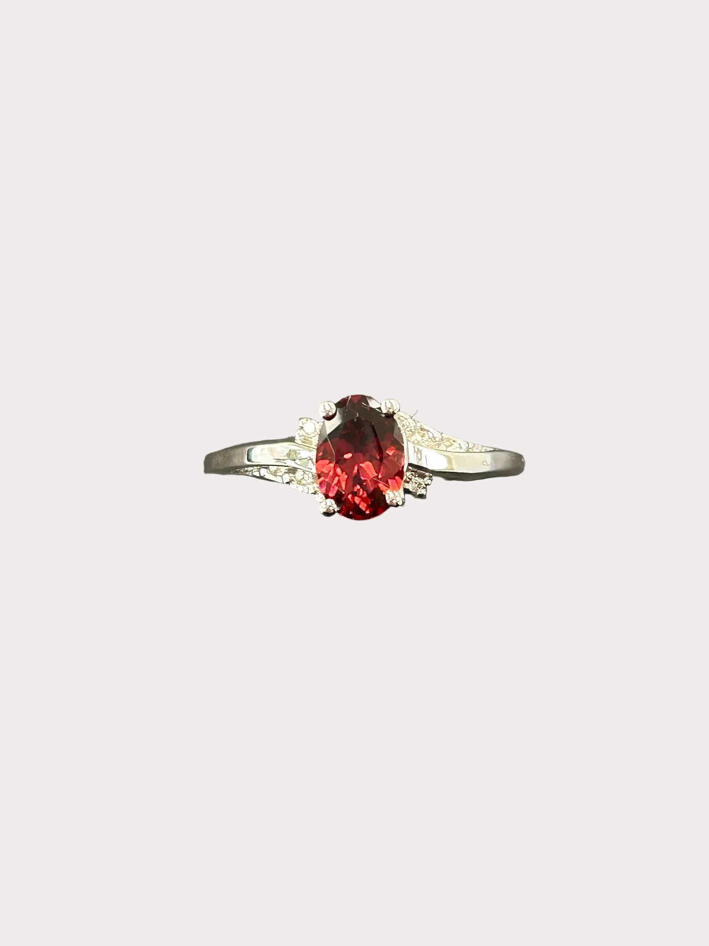 Sterling Silver Oval Gemstone Ring