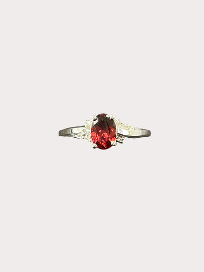 Sterling Silver Oval Gemstone Ring