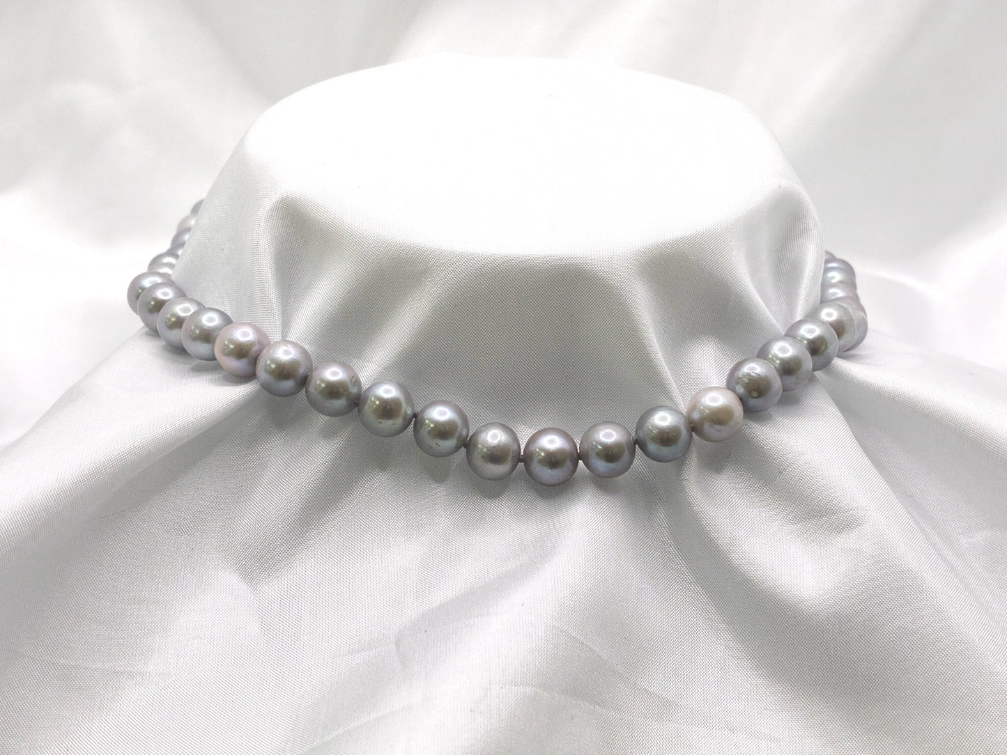 Sterling Silver Grey Freshwater Pearl Necklace