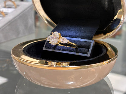 18ct Gold 1.5ct Oval Lab Grown Diamond Trilogy Ring