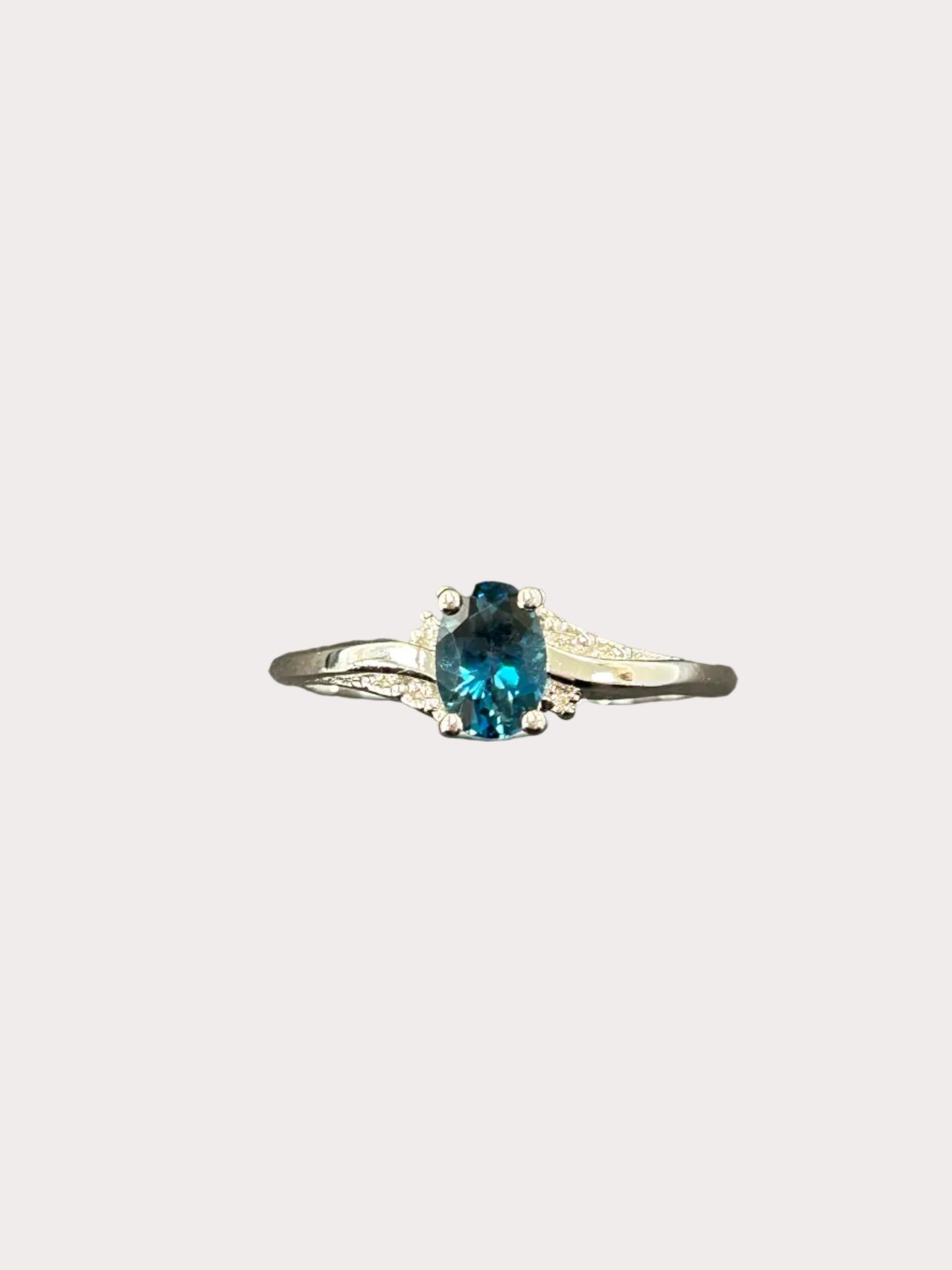 Sterling Silver Oval Gemstone Ring