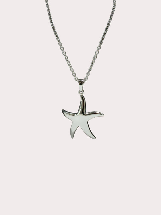 Sterling Silver Large Starfish Pendant