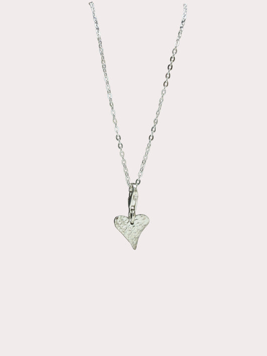 Sterling Silver Hammered Heart Pendant
