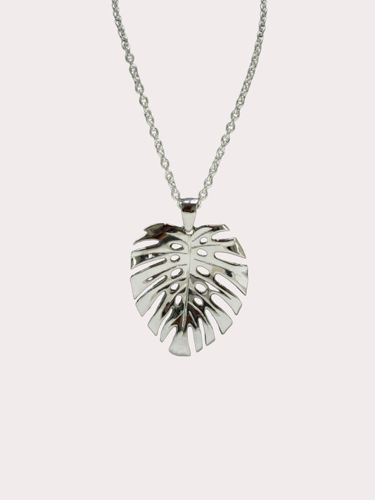 Sterling Silver Monstera Leaf Pendant