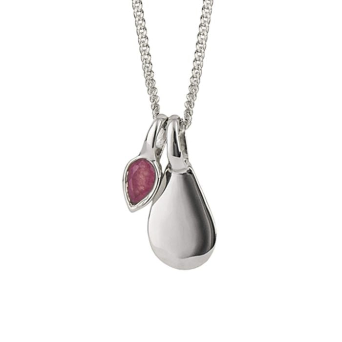 Sterling Silver July Pink Quartz Pendant