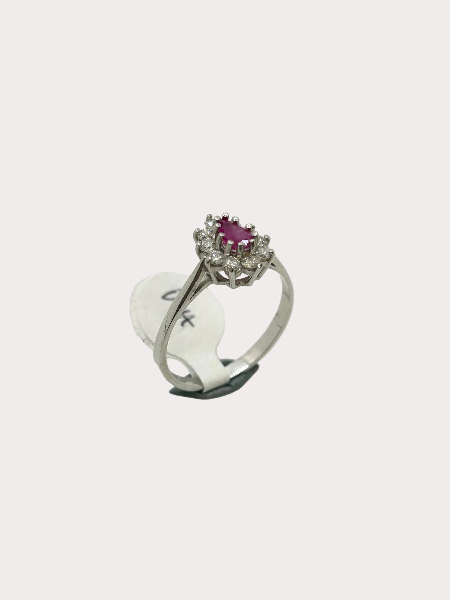9ct Gold Ruby Diamond Pear Cluster