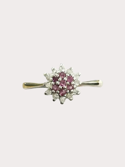 9ct Yellow Gold Diamond Cluster Ring