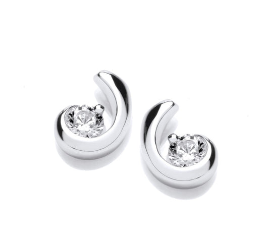 Sterling Silver Comma Earrings