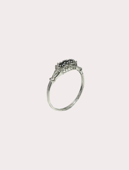Pre-Owned 9ct White Gold Sapphire And Diamond Ring