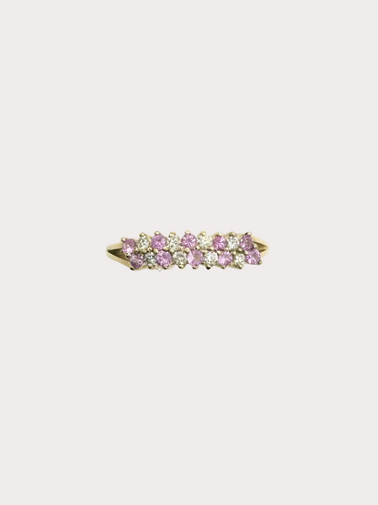 9ct Gold Diamond and Pink Sapphire ring
